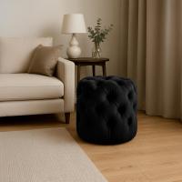 Sitzhocker Drancy Samt M schwarz 