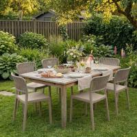6er Set Stühle Portofino taupe 