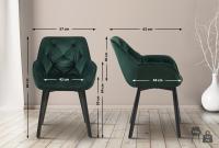 2er Set Esszimmerstuhl Antigo Samt  grün 