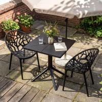 Gartenmöbel-Set Neriva mit 2 Stühlen schwarz Gartenmöbel-Set Neriva mit 2 Stühlen schwarz