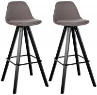 2er Set Barhocker Corbin Stoff Square taupe 