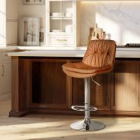 Barhocker Laurel Kunstleder chrom hellbraun