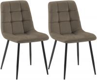 2er Set Esszimmerstuhl Tilde Samt taupe