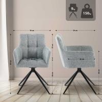 2er Set Esszimmerstuhl Jonah Stoff hellgrau 2er Set Esszimmerstuhl Jonah Stoff hellgrau