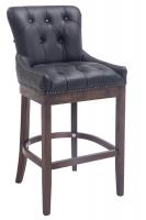 Barhocker Lakewood Echtleder, Antik schwarz 