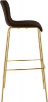 Barhocker Hover Stoff 4-Fuß Gold braun 