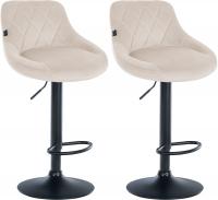 2er Set Barhocker Lazio Samt schwarz creme