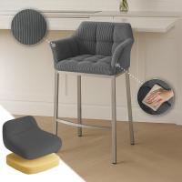 Barhocker Damaso E Cord mit 4-Fuß Gestell grau Barhocker Damaso E Cord mit 4-Fuß Gestell grau