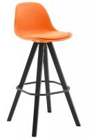 Barhocker Franklin Kunstleder Square Schwarz (eiche) orange