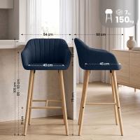 Barhocker Ando Stoff blau Barhocker Ando Stoff blau