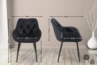4er Set Stuhl Tanna Samt schwarz 