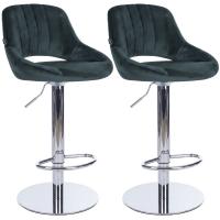 2er Set Barhocker HD Milet C Samt dunkelgrau
