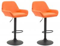 2er Set Barhocker Braga Kunstleder schwarz orange