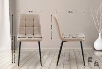 4er Set Esszimmerstuhl Antibes Kunstleder taupe 