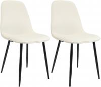 2er Set Esszimmerstuhl Maryam Samt  creme