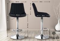 2er Set Barhocker Toni Stoff chrom schwarz 