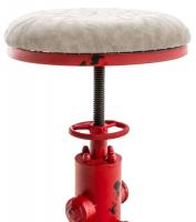 2er Set Barhocker Lumos Vintage Kunstleder rot grau 