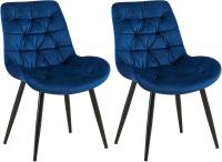 2er Set Esszimmerstuhl Rossford dunkelblau 