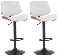 2er Set Barhocker Clawson Stoff schwarz walnuss/creme 