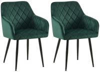 2er Set Esszimmerstuhl Monett Samt B grün