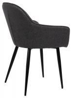 2er Set Esszimmerstühle Boise Stoff schwarz 