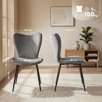 2er Set Esszimmerstuhl Maika Samt grau 2er Set Esszimmerstuhl Maika Samt grau