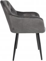 2er Set Esszimmerstühle Stanley Samt dunkelgrau 