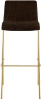 Barhocker Hover Stoff 4-Fuß Gold braun 