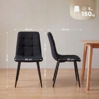 4er Set Esszimmerstühle Asti Stoff schwarz 