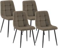 4er Set Esszimmerstuhl Tilde Samt taupe