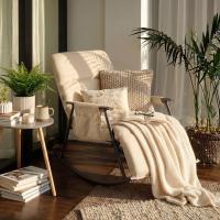 Schaukelstuhl Elara Stoff creme 