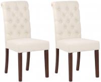 2er Set Esszimmerstühle Lisburn Stoff creme