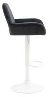 2er Set Barhocker Braga Samt weiß schwarz 