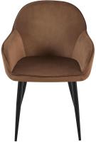 2er Set Esszimmerstuhl Boise Samt braun 