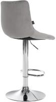 2er Set Barhocker Jerry Samt chrom grau 