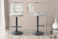 2er Set Barhocker Damar Samt schwarz  creme 