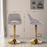 2er Set Barhocker Milet Stoff G grau 