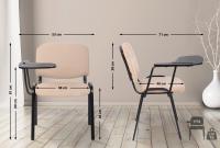 4er Set Stühle Ken mit Klapptisch Stoff creme 