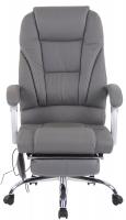 Bürostuhl Pacific Echtleder mit Massagefunktion grau 