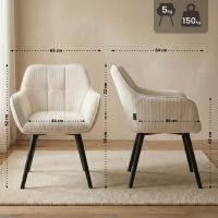 Esszimmerstuhl Vienna Cord schwarz creme 