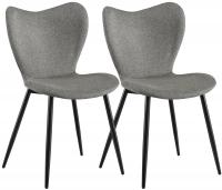 2er Set Esszimmerstuhl Maika Stoff grau 