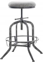 Barhocker Avadi Vintage Kunstleder antik-silber dunkelgrau 