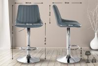 2er Set Barhocker Toni Kunstleder chrom grau 