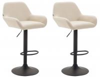 2er Set Barhocker Braga Kunstleder schwarz creme 