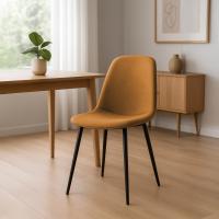 4er Set Esszimmerstuhl Maryam Stoff orange 