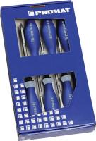 Schraubendrehersatz 6-tlg.Schlitz/PH 3K-Griff 6-Kant-Klinge/Ans.PROMAT
