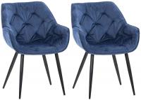 2er Set Stuhl Tanna Samt blau