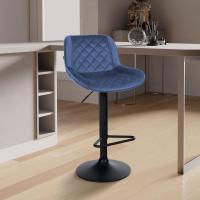 2er Set Barhocker Kasson Samt blau 2er Set Barhocker Kasson Samt blau