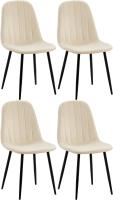4er Set Esszimmerstuhl Baxter Samt creme
