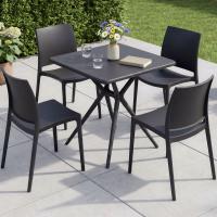 Gartenmöbel-Set Amino mit 4 Stühlen schwarz 